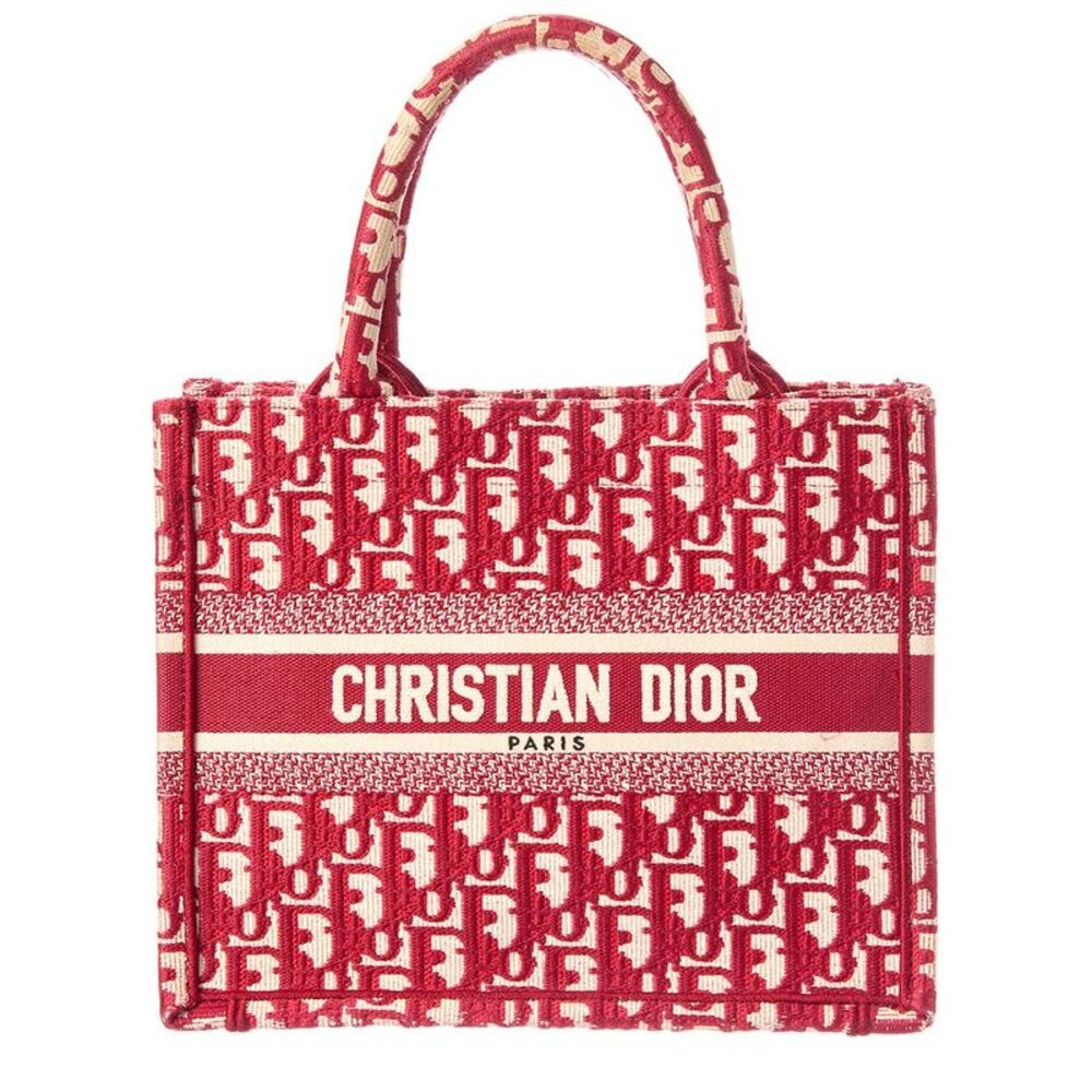 Dior Red Canvas Book Tote Small (Authentic Pre-Loved)